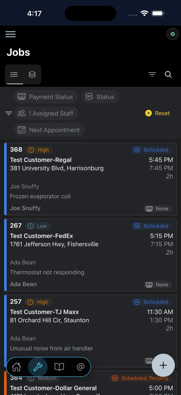 Fieldstone jobs board on a phone