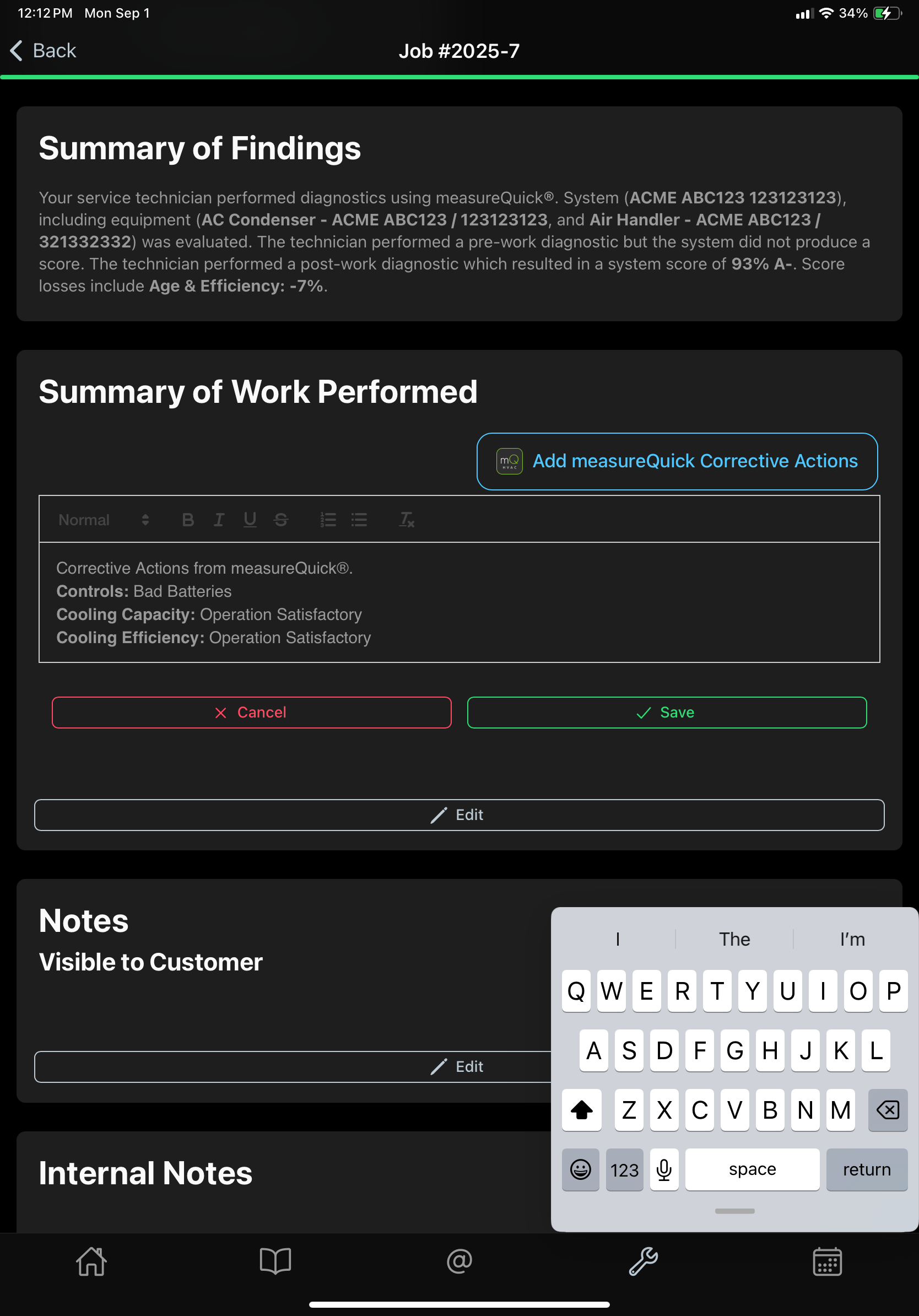 List measureQuick Projects Page