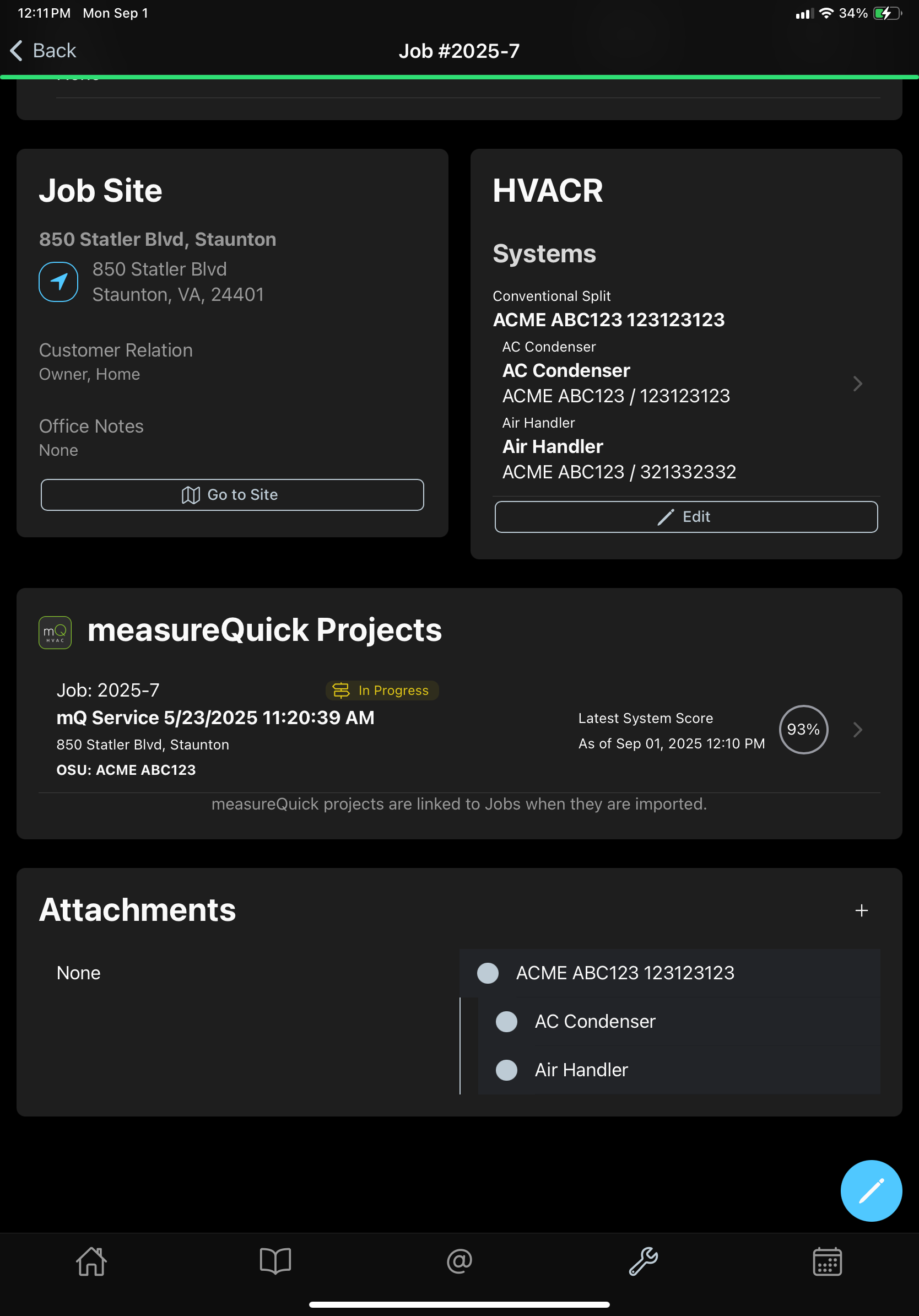 List measureQuick Projects Page